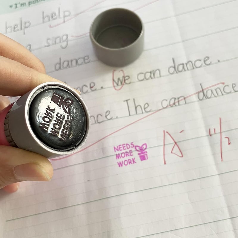 WAFJAMF Pack of 6 Sorted Teacher Stamp Teachers Self-Inking Rubber Stamps Teacher Review Photosensitive Stamps Colorful Behavior Stamps for Education Like-6pcs - Image 5